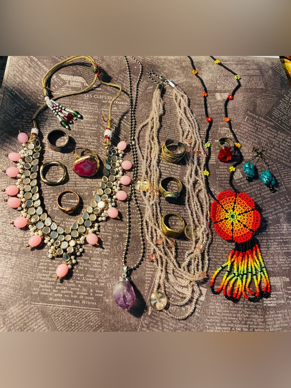 Vintage & Recent Boho Necklaces, Earrings & Rings